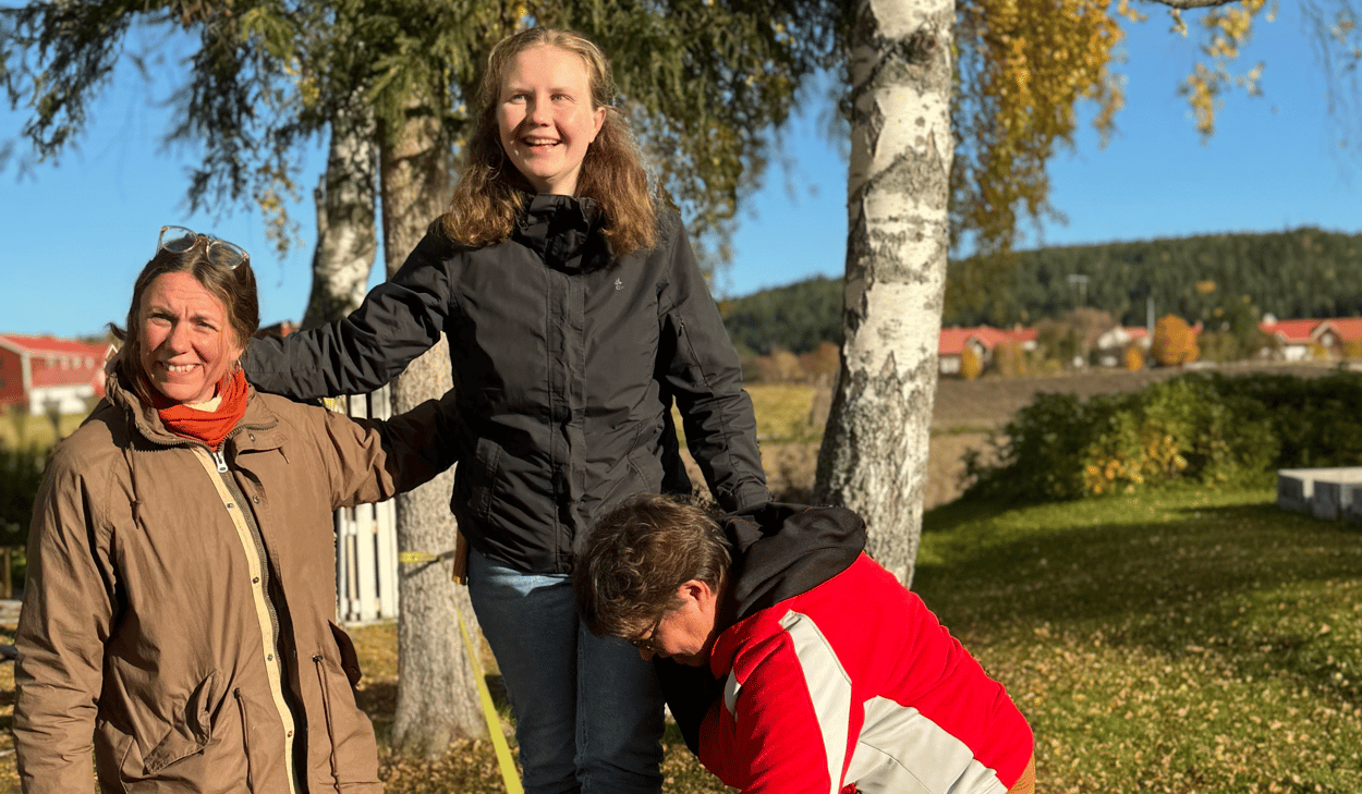 Från vänster: Emma Liw (lärare), Miriam Hirche (f.d. kursdeltagare), Anna-Lena Bertils (lärare).