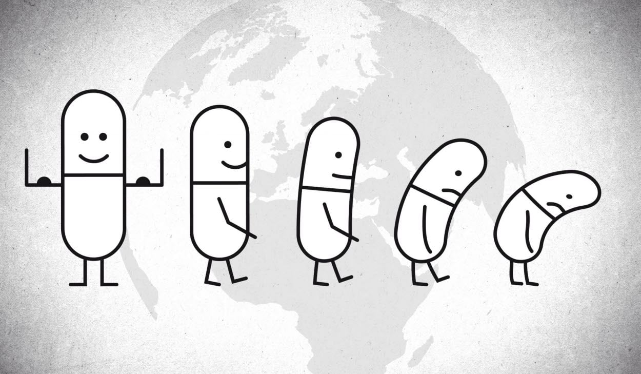 Hotad antibiotika - illustration till antibiotikaveckan 2021